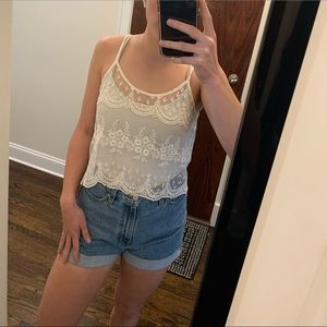 Cute lace tank top, Size M